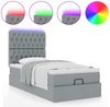 vidaXL Ottomane Bett mit Matratze & LEDs Hellgrau 80x200 cm Stoff 3314044 Bild 5