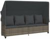 vidaXL Sonnenliege mit Dach und Kissen Grau Poly Rattan 368355 Bild 2