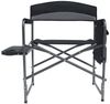 Spetebo Campingstuhl XXL Campingstuhl schwarz mit Klapptisch - 83 x 63 cm (Stück, 1 St), Komfort Regiestuhl extra breit mit Taschen Bild 3