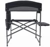 Spetebo Campingstuhl XXL Campingstuhl schwarz mit Klapptisch - 83 x 63 cm (Stück, 1 St), Komfort Regiestuhl extra breit mit Taschen Bild 4