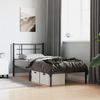 vidaXL Bettgestell mit Kopfteil, Metall schwarz, 90x200 cm Bild 2