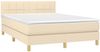 vidaXL Boxspringbett mit Matratze & LED Creme 140x190 cm Stoff 3133714 Bild 3