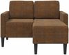 vidaXL 2-Sitzer-Sofa mit Chaiselongue L-Form Braun 125 cm Kunstleder 4107088 Bild 3