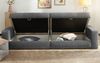 Big-Sofa 284 cm breit Wellenunterfederung Lounge-Couch Stauraum Chenille in Grau Bild 4