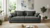 Big-Sofa 284 cm breit Wellenunterfederung Lounge-Couch Stauraum Chenille in Grau Bild 2