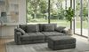 Big-Sofa 284 cm breit Wellenunterfederung Lounge-Couch Stauraum Chenille in Grau Bild 3