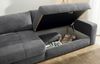 Big-Sofa 284 cm breit Wellenunterfederung Lounge-Couch Stauraum Chenille in Grau Bild 5