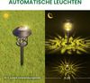 Quntis Gartenleuchte solar lampen für außen mit Erdspieß, gartenbeleuchtung für Terasse, LED fest integriert, Warmweiß, mit Gartenstrahler für Weihnachten Deko Bild 2