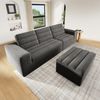 Merax Modulares L-förmiges Ecksofa, 3-Sitzer Sofa, Wolkensofa, frei kombinierbar, ideal für Wohnzimmer und Apartments, kein Aufbau nötig,aus Cordstoff, dunkelgrau Bild 3