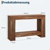 GarveeMore Konsolentisch Landhausstil Beistelltisch Ablagetisch Wohnzimmertisch Baumkantentisch, 120 cm Holztisch mit 2 Ebenen, Ablage, stabil & pflegeleicht Bild 2