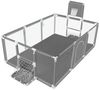 Comomy Laufstall, Baby Schutzgitter mit Basketball und Fußball-Netz 181 x 122 x 64 cm Bild 1