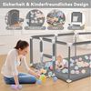 Comomy Laufstall, Baby Schutzgitter mit Basketball und Fußball-Netz 181 x 122 x 64 cm Bild 3