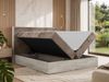 Boxspringbett NORDIC 180 x 200 cm, Doppelbett, Topper T25, Multipocket-Matratzen H3, holz Optik, Bettkasten, Polsterbett - Braun Cord Bild 4