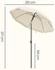 SONGMICS Strandschirm höhenverstellbar, UV-Schutz UPF 50+, Sonnenschirm mit Tragetasche, für Garten, ohne Ständer, beige Bild 5