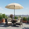 SONGMICS Strandschirm höhenverstellbar, UV-Schutz UPF 50+, Sonnenschirm mit Tragetasche, für Garten, ohne Ständer, beige Bild 3