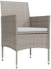 vidaXL 5-tlg. Garten-Essgruppe mit Kissen Beige und Schwarz 3099318 Bild 3