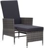 vidaXL Garten-Liegestuhl mit Auflagen Poly Rattan Grau 310230 Bild 2