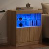 vidaXL Sideboard mit LED-Leuchten Sonoma-Eiche 60x37x67 cm 836653 Bild 4