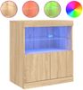 vidaXL Sideboard mit LED-Leuchten Sonoma-Eiche 60x37x67 cm 836653 Bild 2