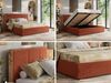 Premium Polsterbett LERIO CLASSIC 160 x 200 cm mit Stauraum, gepolstertem Kopfteil, Gasdruckfedern & Lattenrost - Modernes Design, Inkl. Lattenrost - Orange Plüsch Bild 2