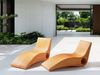 Gartenliege Rattan Heller Holzfarbton AIROLE Bild 3
