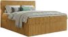 Boxspringbett RALF 160 x 200 cm mit Bettkasten, Topper und gepolstertem Kopfteil. Farbe: Gelb, Härtegraden: H4 , Topper: Visco-Topper Bild 2