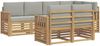 vidaXL Outdoor-Sofagarnitur 7 pcs Weiß und Hellgrau 3391986 Bild 2