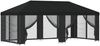 vidaXL Pavillon mit Seitenwänden 6 x 3 m Schwarz Polyester und Stahl 3376028 Bild 2