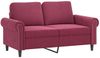 vidaXL 3-tlg. Sofagarnitur mit Kissen Weinrot Samt 3202244 Bild 3