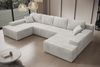 Ecksofa Milo, Sofa mit Schlaffunktion und Bettkasten, Couch U-Form, Cord-Stoff, 348 x 85 x 185 cm, Beige Bild 2