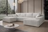Ecksofa Milo, Sofa mit Schlaffunktion und Bettkasten, Couch U-Form, Cord-Stoff, 348 x 85 x 185 cm, Beige Bild 5