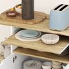 Servierwagen Mit Arbeitsplatte & Schrank - Küchenwagen Mobil Mit Rollen Und Verstellbarem Regal, Naturholz/Weiß Bild 3