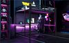 Merax Hochbett, 160x200cm, Kinderbett, Jugendbett, Gaming-Metall-Hochbettgestell mit LED-Beleuchtung, USB-Ladestation und Schreibtisch, Schwarz Bild 5