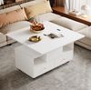 Höhenverstellbarer Couchtisch 100x50x47,5-62 cm mit Klappfunktion, 4 Schubladen & Rollen in Weiß Bild 2