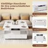 Höhenverstellbarer Couchtisch 100x50x47,5-62 cm mit Klappfunktion, 4 Schubladen & Rollen in Weiß Bild 5