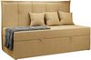 Kinderbett BANCO, Boxspringbetten für Kinderzimmer, Jugendbett, Einzelbett mit Matratze - Gelb Stoff - Topper T25 Bild 4