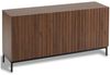 IDEASY Sideboard 150 x 40 x 80 cm Eiche dunkel gemasert, Mid-Century Modern Küchenschrank (Dekoschrank, 3 Türen, welliges 3D-Design, verstellbare Einlegeböden), Mit Kippsicherung-stilvolle Aufbewahrung für Wohnzimmer, Esszimmer,Bür Bild 5