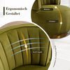 Moderner Samt-Drehstuhl mit 360°-Funktion, ergonomisch, gepolstert, Wohnzimmerstuhl Esszimmerstuhl Olive Bild 5