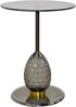 Moderner Beistelltisch Rund Ø45cm Glas Metall Schwarz/Gold Titan Chrom Grauglas Bild 2