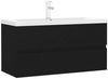 vidaXL Waschbeckenunterschrank mit Einbaubecken Schwarz Spanplatte [3071649] Bild 2