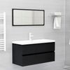 vidaXL Waschbeckenunterschrank mit Einbaubecken Schwarz Spanplatte [3071649] Bild 3