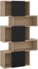Dmora Bücherregal Acetosella, Büroregal, Mobiler Buchhalter, Bücherbrett, 96x32 h166 cm, Eiche und Schwarz Bild 5