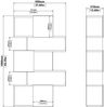 Dmora Bücherregal Acetosella, Büroregal, Mobiler Buchhalter, Bücherbrett, 96x32 h166 cm, Eiche und Schwarz Bild 3