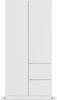 rauch Kleiderschrank, Drehtürenschrank COSTA, 2-türig, 2 Schubkästen, push-to-open, Alpinweiß, 91 x 197 x 54 cm Bild 2