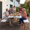 Sekey Buffettisch Tisch Klappbar Kunststoff 150 cm Campingtisch mit Tragegriff Partytisch Klapptisch Gartentisch für Garten Terrasse und Balkon, Weiß Bild 2