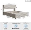 Gdood Polsterbett Stauraumbett Doppelbett Chesterfield Steppung (Hydraulisch hebbarer Stauraum), Mit Bettkasten, Lattenrost, Samt, 140x200 cm Bild 2