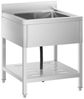 Royal Catering Spülenschrank Spültisch Spülbecken Edelstahlspüle Gastrospüle mit Regal 140 x 70 cm verschiedene Größen Bild 4