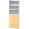 Schrank 6OH /3OH Türen BxTxH 80 x 42 x 215,6 cm Griff BS Weiß/Ah Bild 1