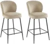Vente-unique - POLPONA Barhocker SamtStoff Beige - B 56 cm x H 96,5 cm x L 44 cm Bild 3