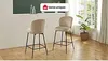 Vente-unique - POLPONA Barhocker SamtStoff Beige - B 56 cm x H 96,5 cm x L 44 cm Bild 2